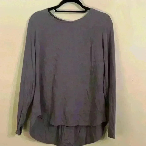 Wild South New Zealand Viscose Gray Textured Long Sleeve Blouse Size 8 - Picture 1 of 11